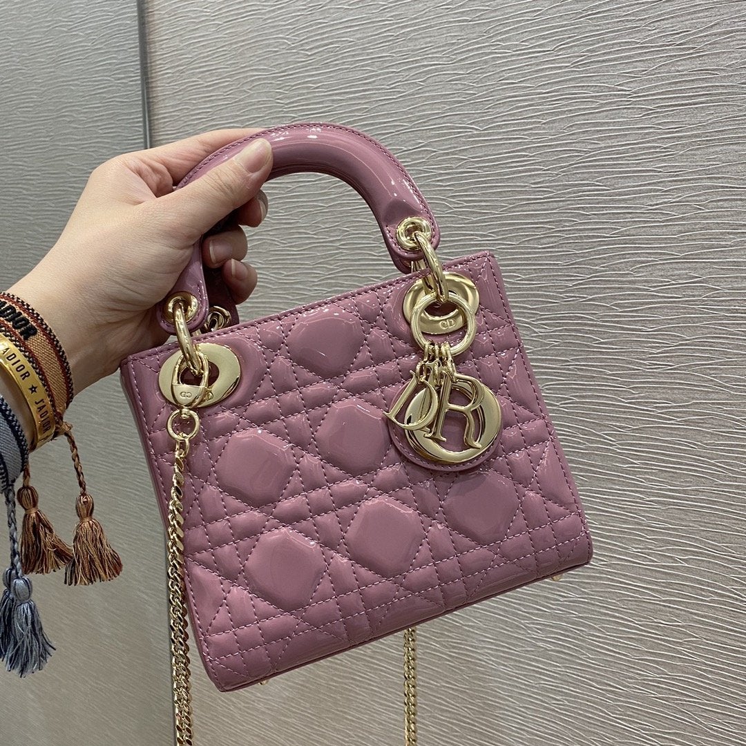 mini lady 17 patent calfskin