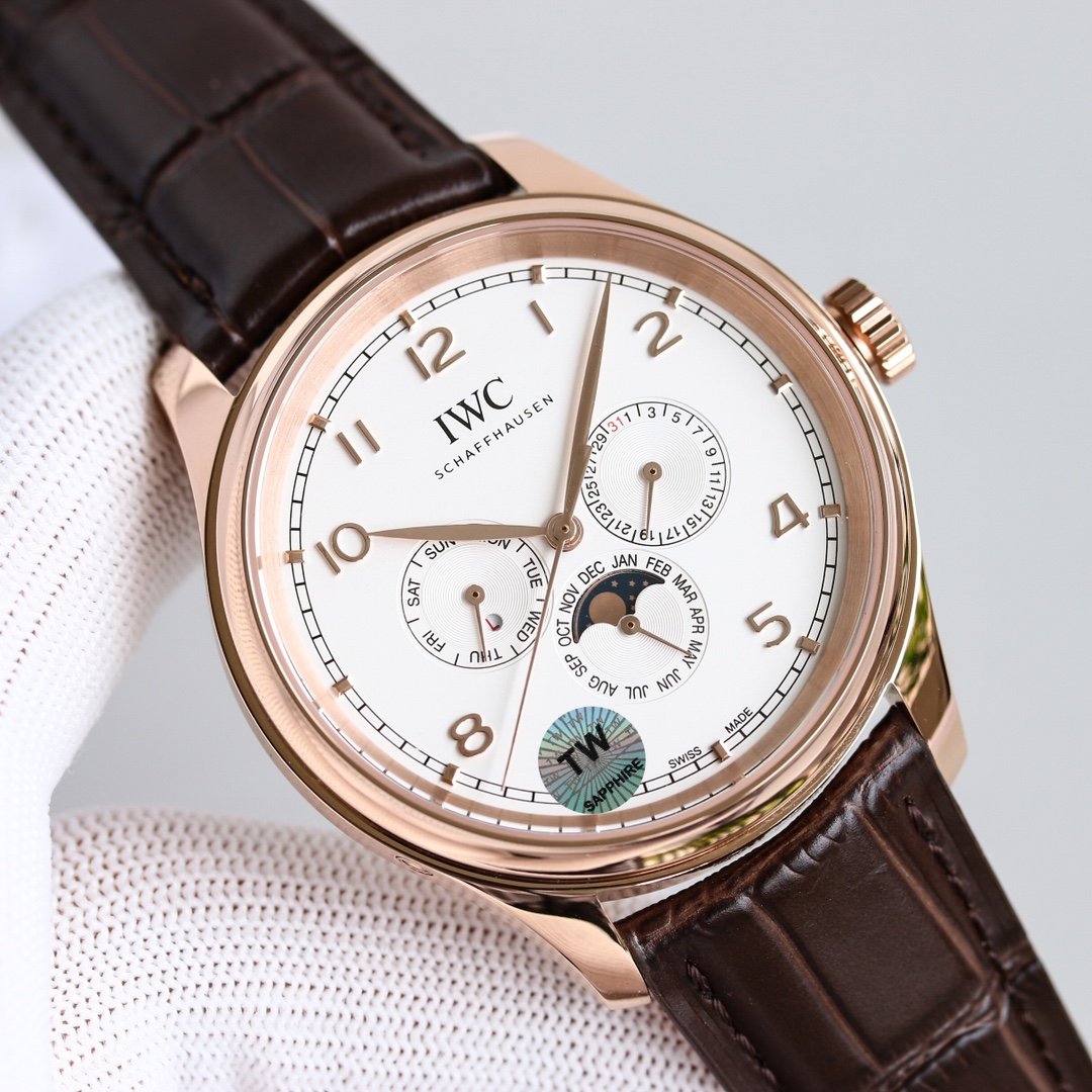 PORTUGUESE PERPETUAL ANNUAL CALENDAR 43MM ROSE GOLD WHITE DIAL