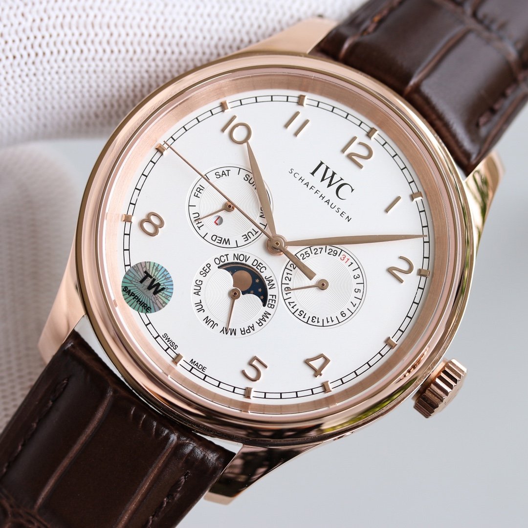 PORTUGUESE PERPETUAL ANNUAL CALENDAR 43MM ROSE GOLD WHITE DIAL