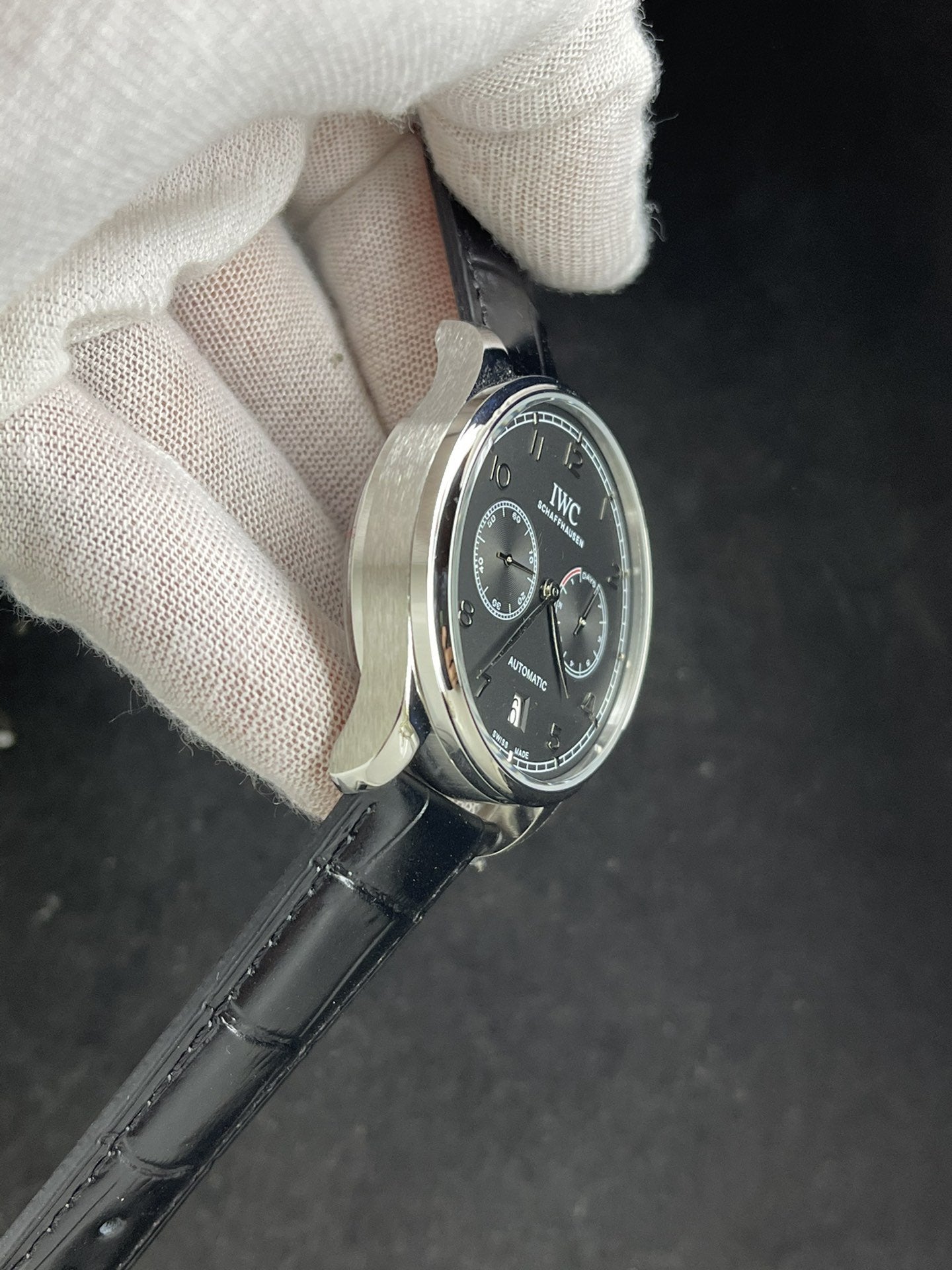 PORTUGUESE 7 DAYS 42MM STEEL CASE BLACK DIAL