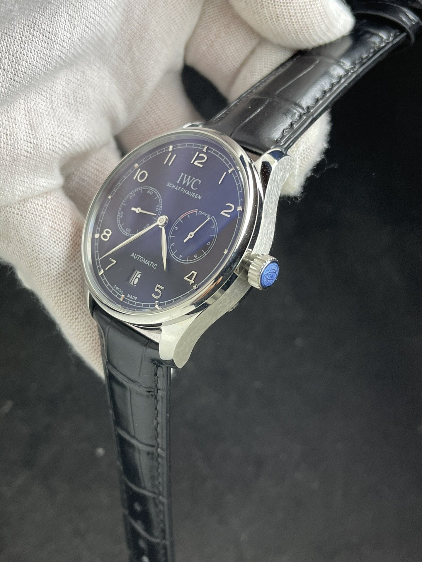 PORTUGUESE 7 DAYS 42MM STEEL CASE BLACK DIAL