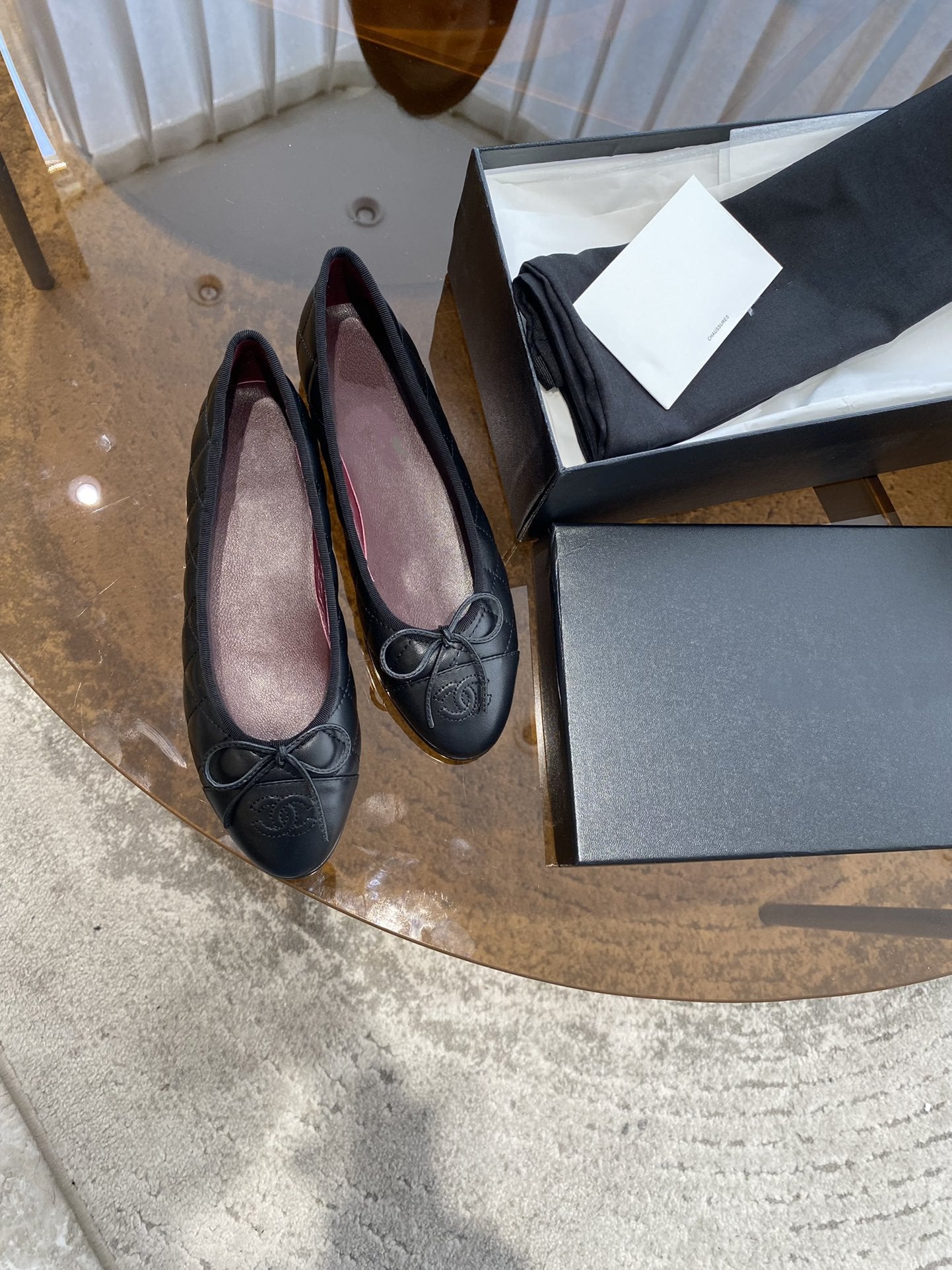 ballet flats quilted lambskin