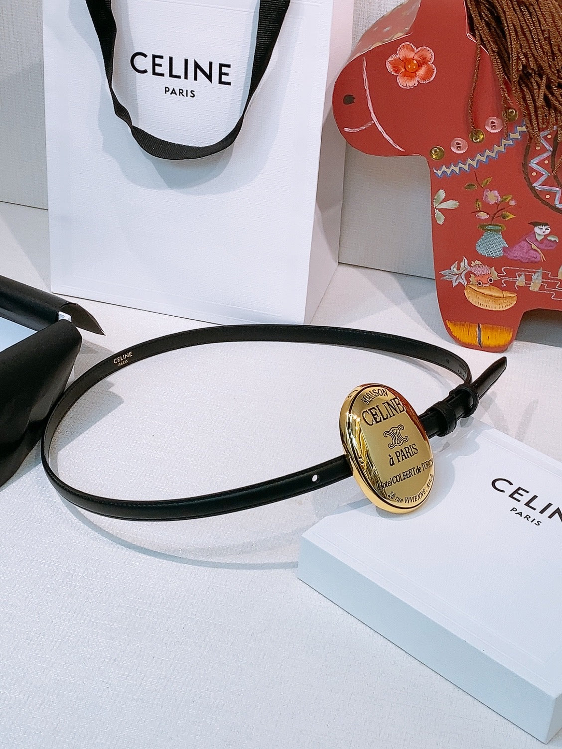 Celine Maison Belt 13mm Taurillon Leather