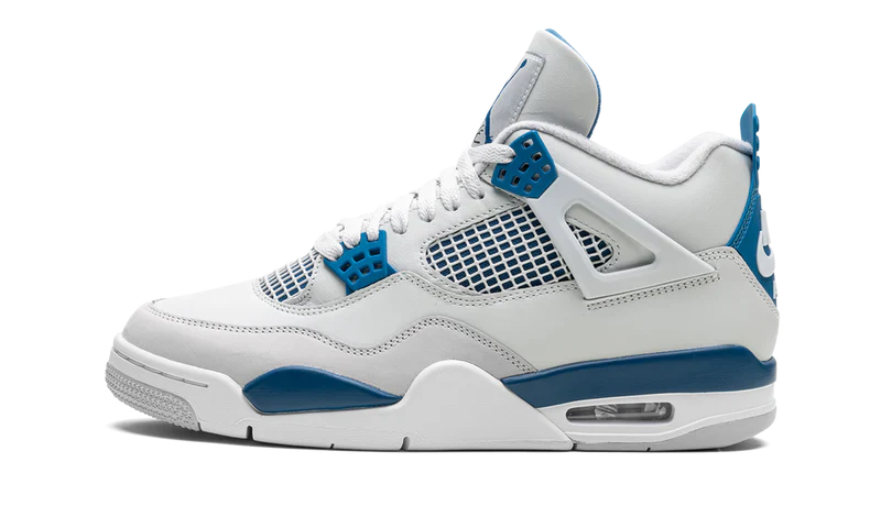 Nike Jordan 4 Retro Military Blue White Suede Leather