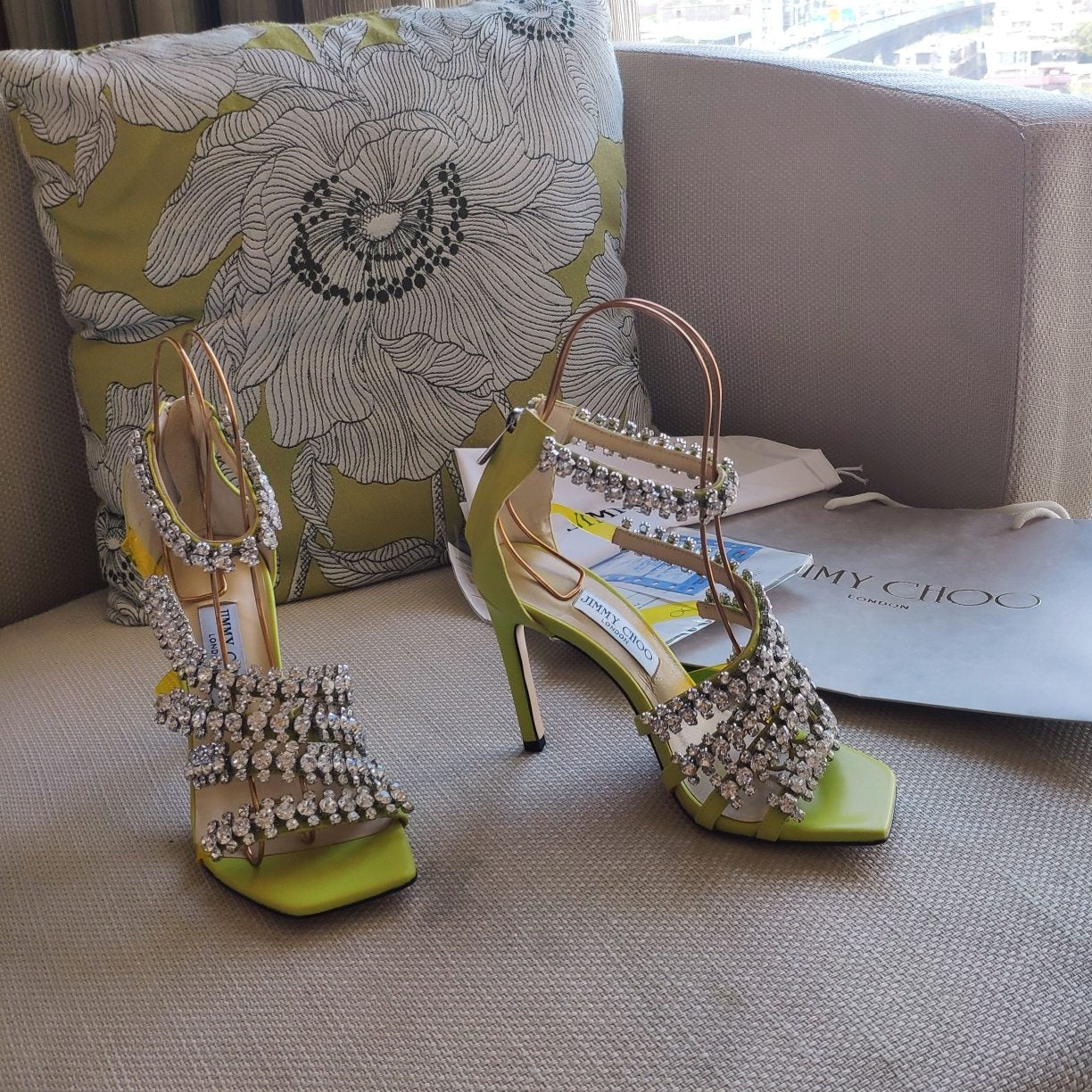 Jimmy 25 Josefine 100mm Sandals Lime Green Calfskin 240070