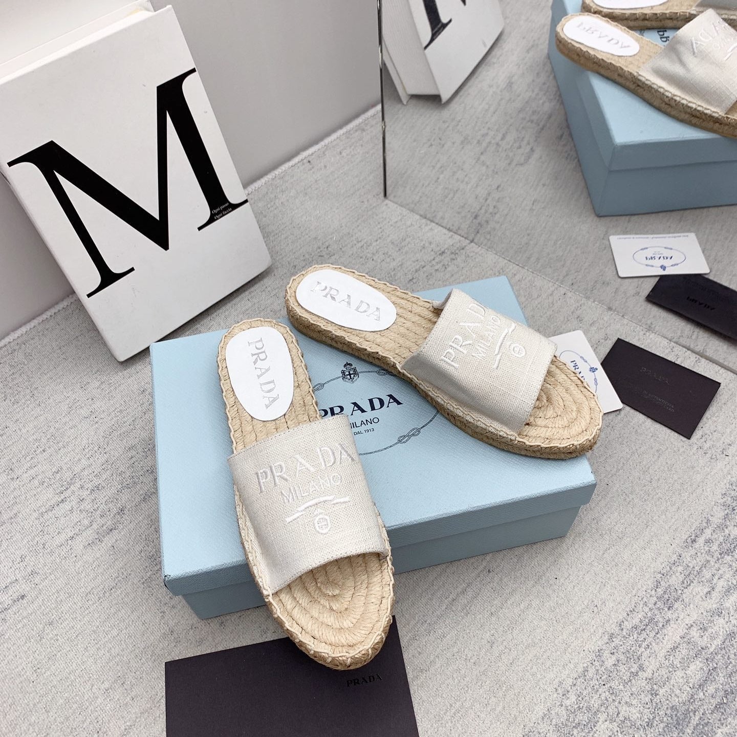 Prada 2026 Slippers Canvas Rope Sole 731171