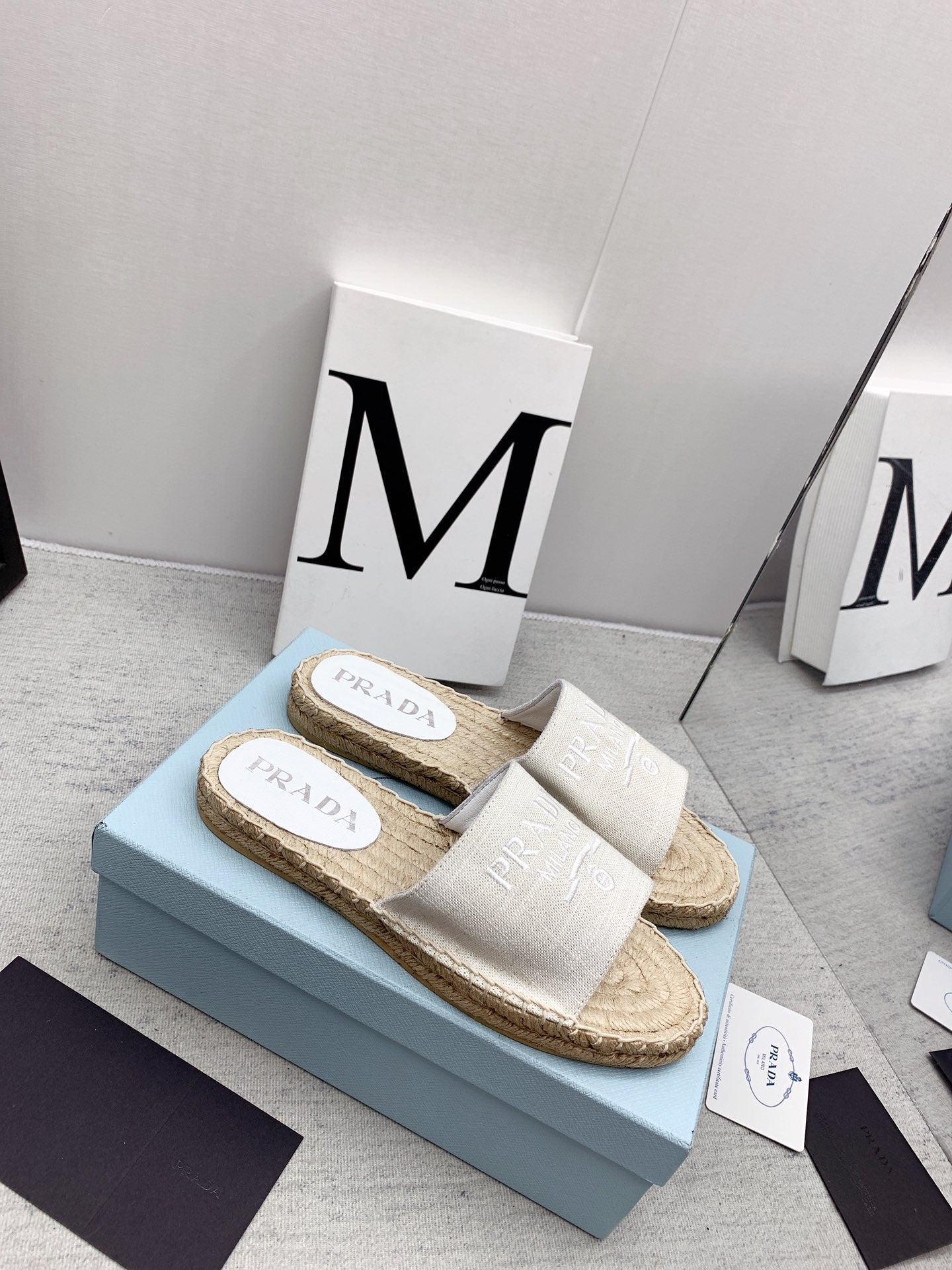 Prada 2026 Slippers Canvas Rope Sole 731171