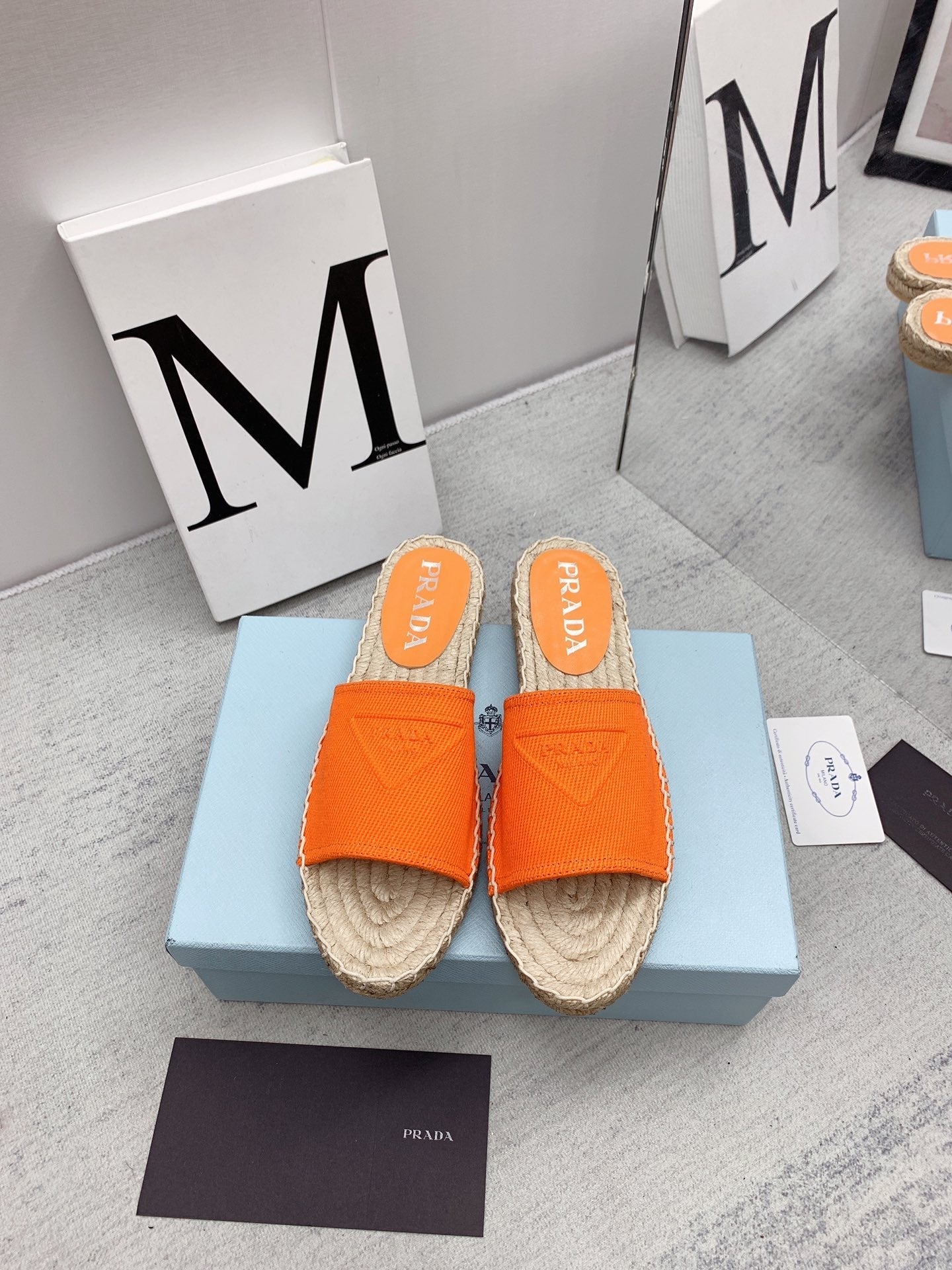 Prada 2026 Slippers Twill Fabric Rope Sole 731179