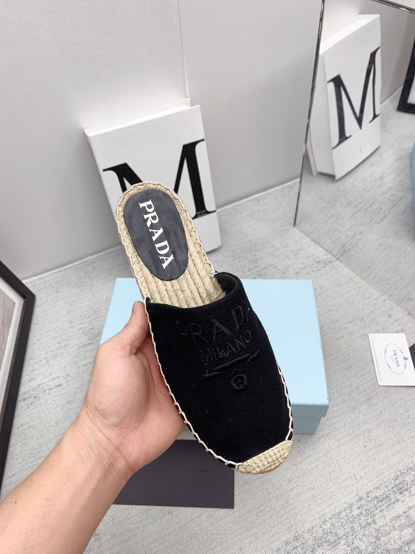 Prada 2026 Mules Canvas Rope Sole 731188