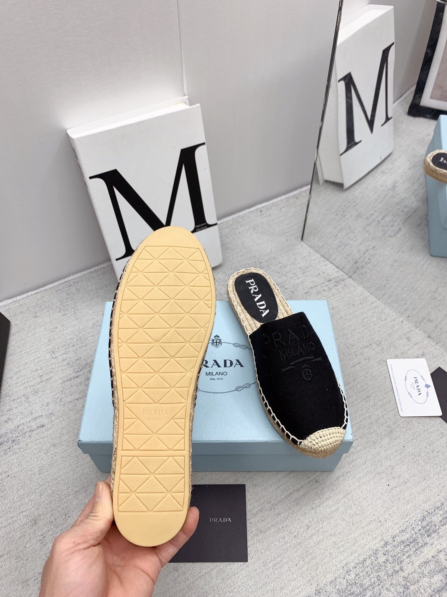 Prada 2026 Mules Canvas Rope Sole 731188