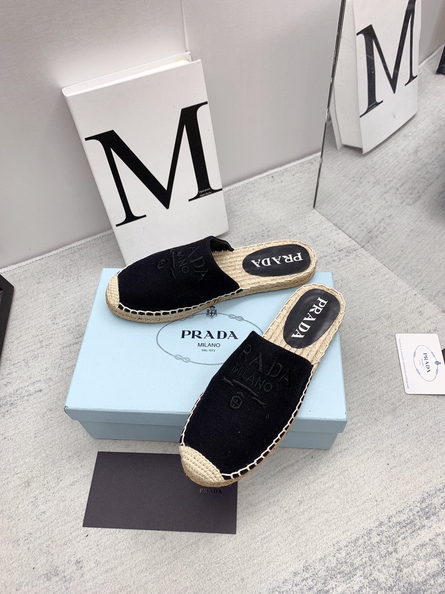 Prada 2026 Mules Canvas Rope Sole 731188