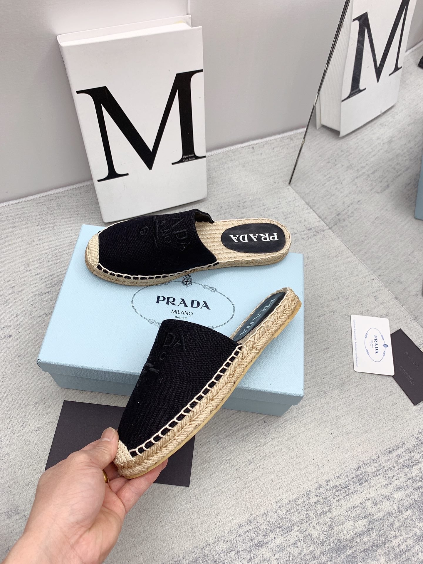 Prada 2026 Mules Canvas Rope Sole 731188
