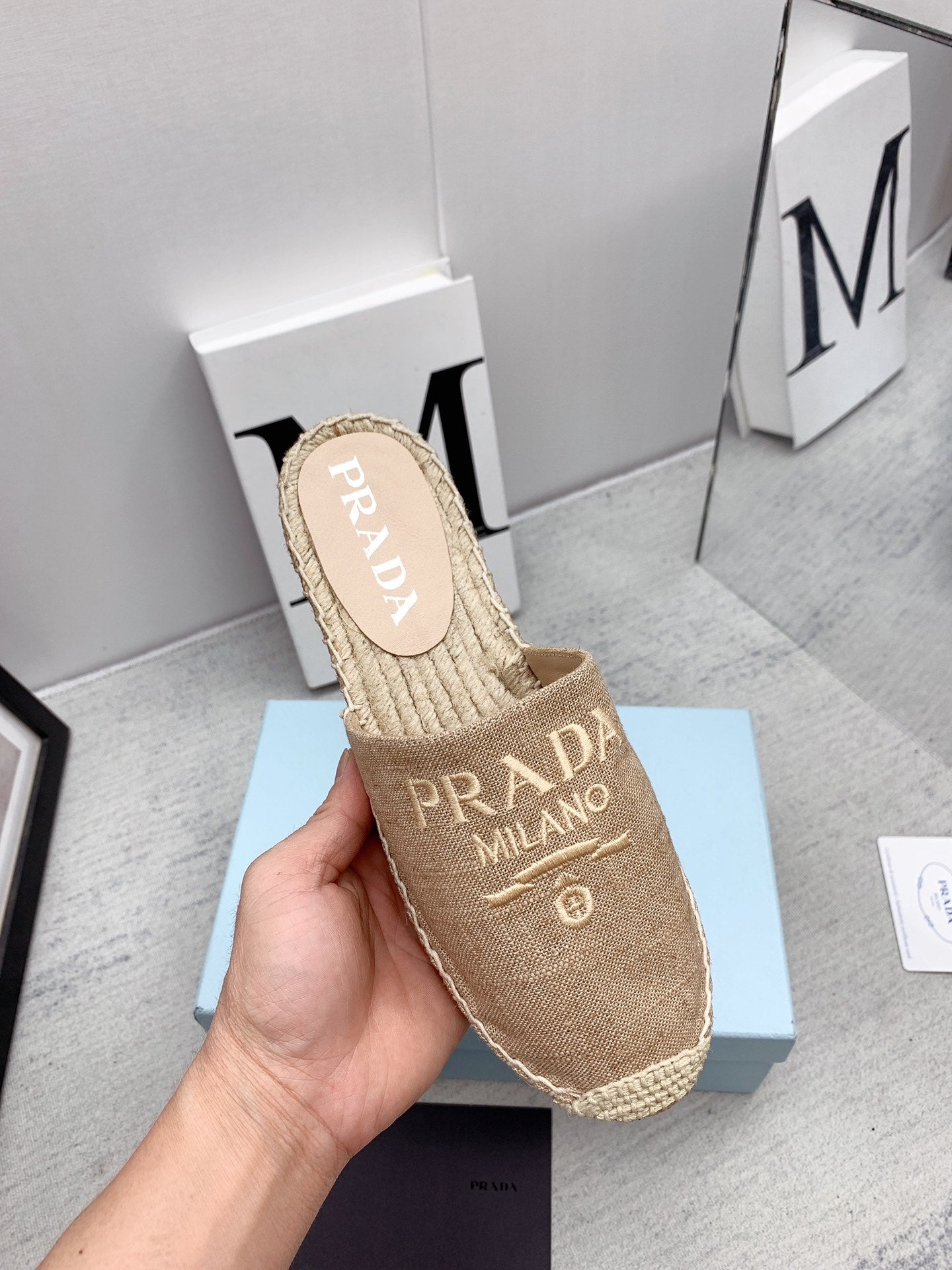 Prada 2026 Mules Canvas Rope Sole 731188