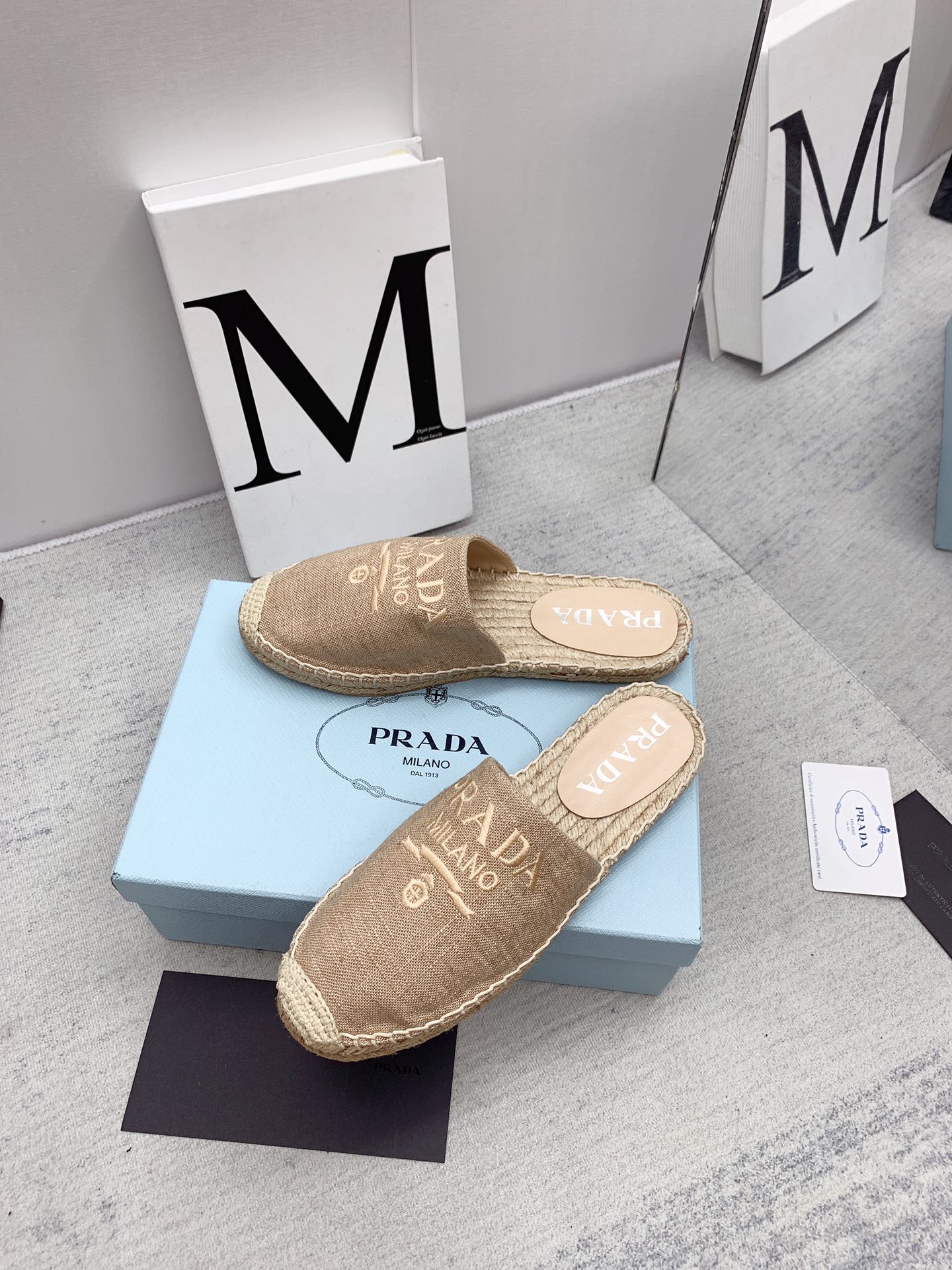 Prada 2026 Mules Canvas Rope Sole 731188