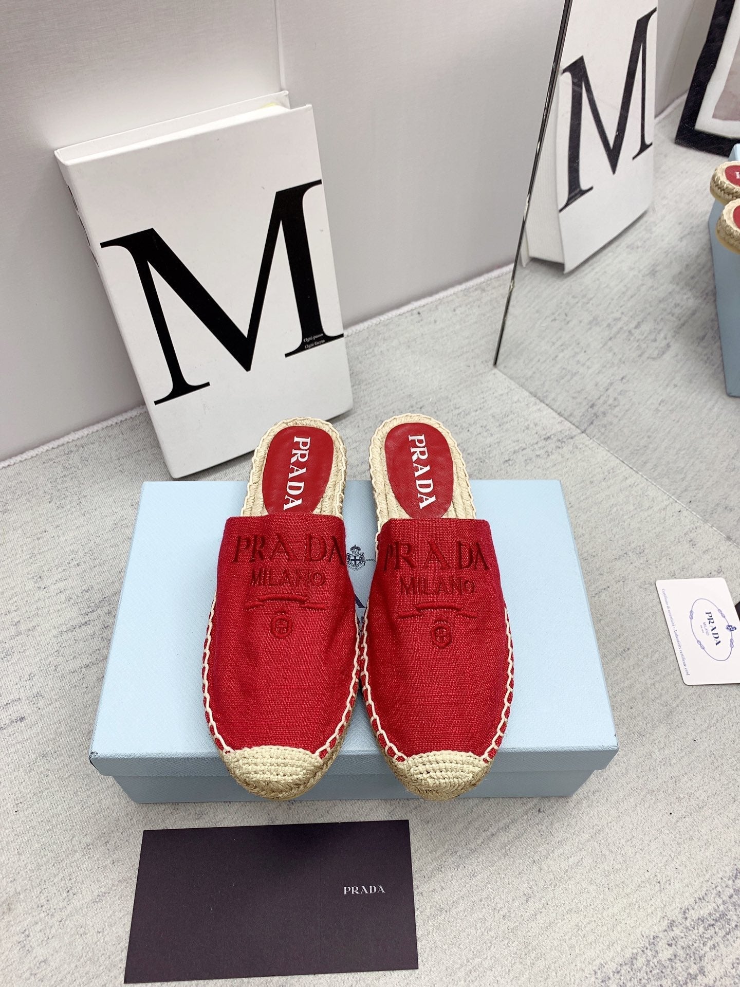 Prada 2026 Mules Canvas Rope Sole 731188