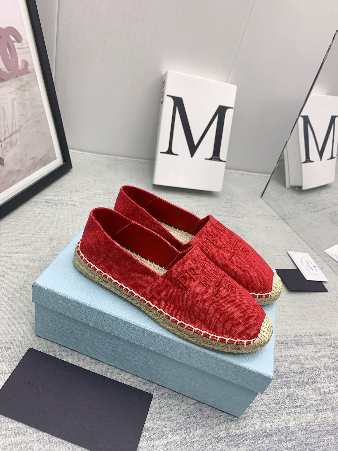Prada 2026 Loafers Twill Fabric Rope Sole 731193