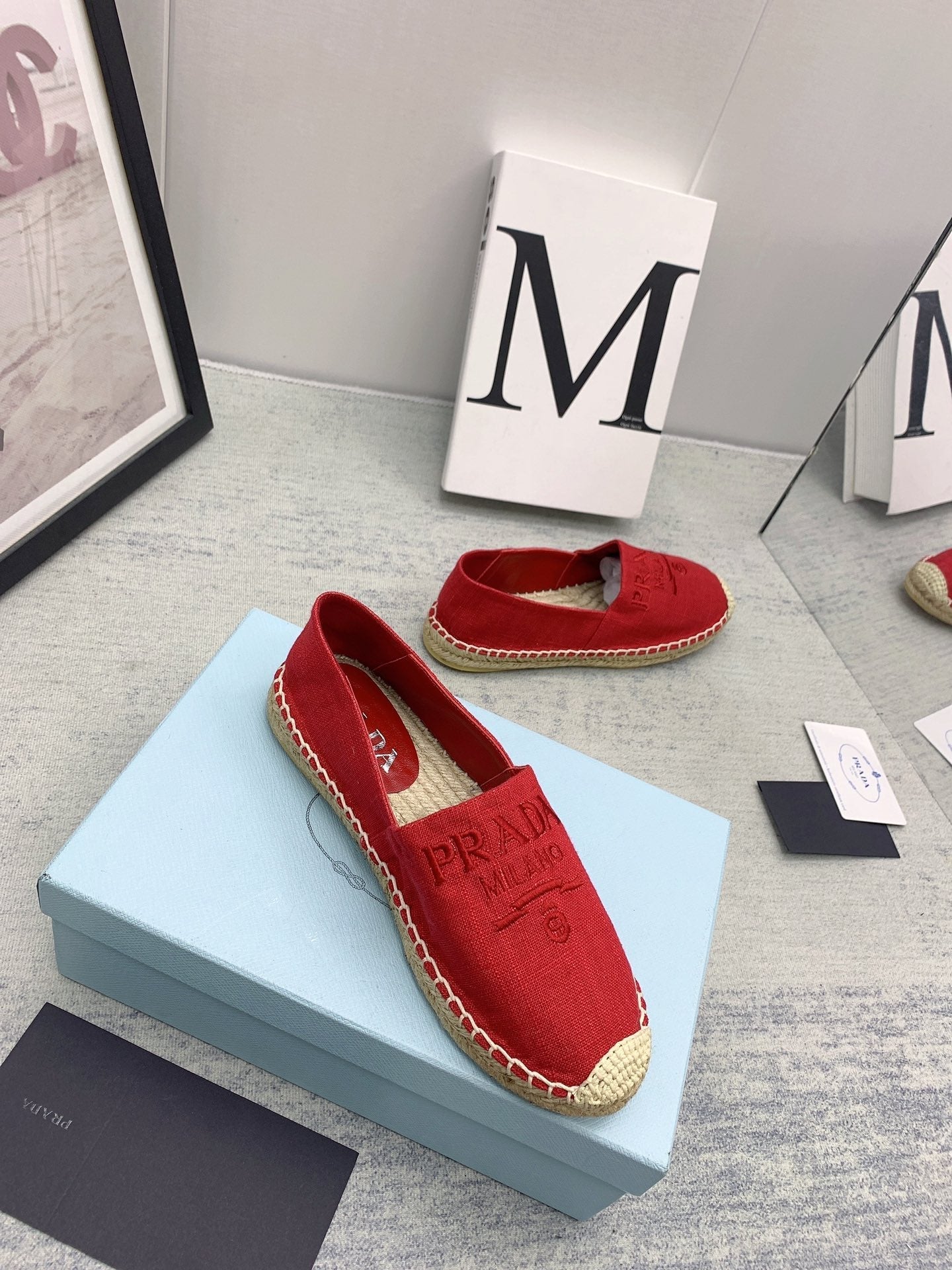 Prada 2026 Loafers Twill Fabric Rope Sole 731193