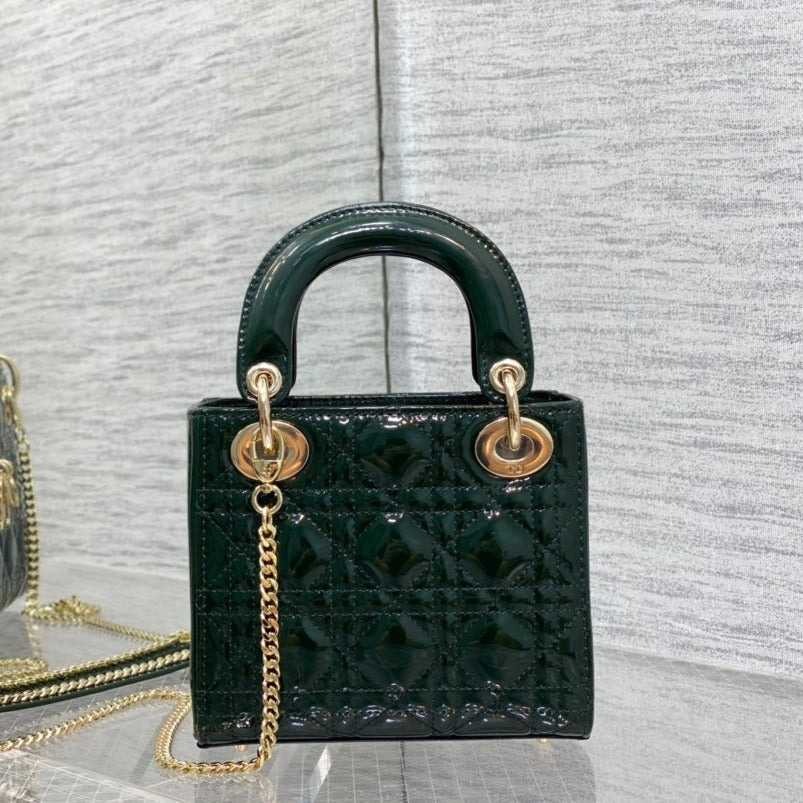 mini lady 17 patent calfskin