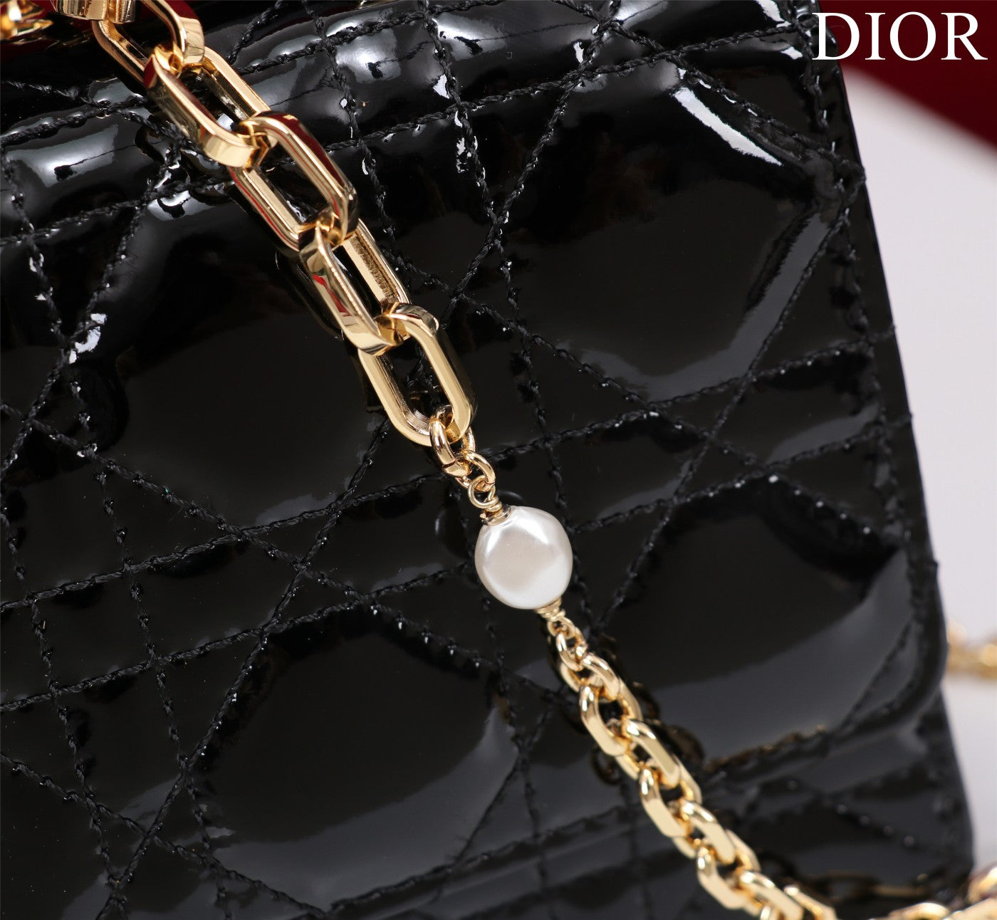 my cd mini 21 black patent calfskin