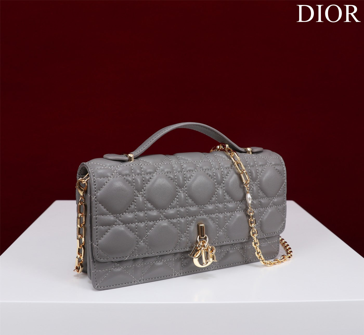 my cd mini 21 gray lambskin