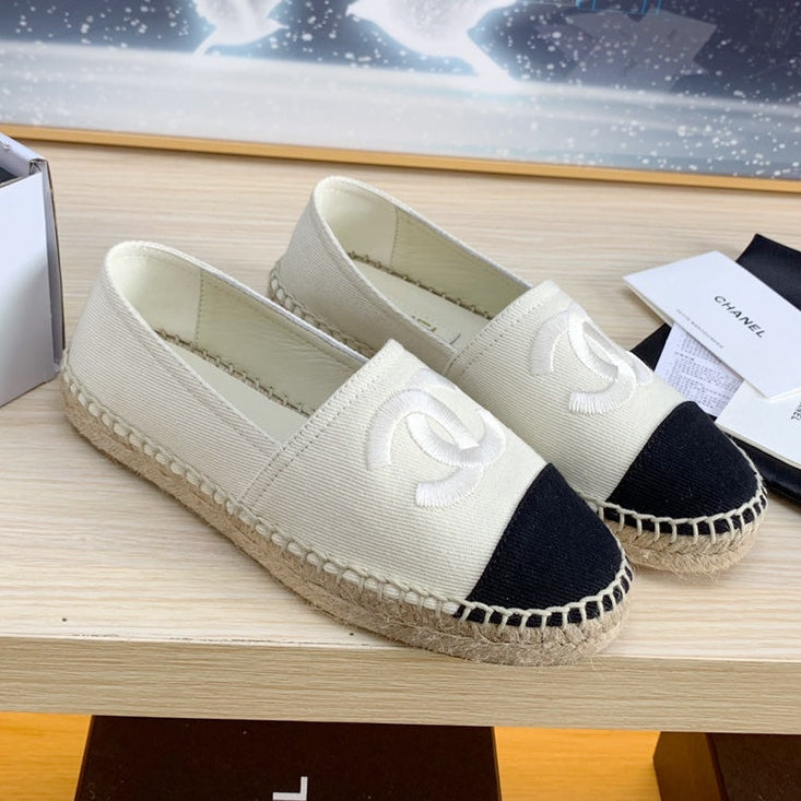 Chanel 2026 Espadrilles Cream mix Black Canvas 824941