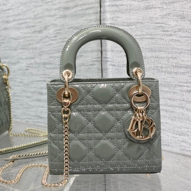 mini lady 17 patent calfskin
