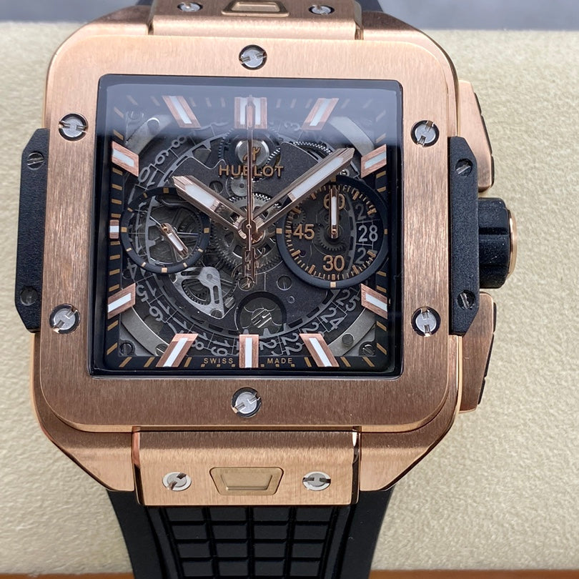 Hublot Square Bang Unico Rose Gold Ceramic 42mm Rose Gold Benzel Watch