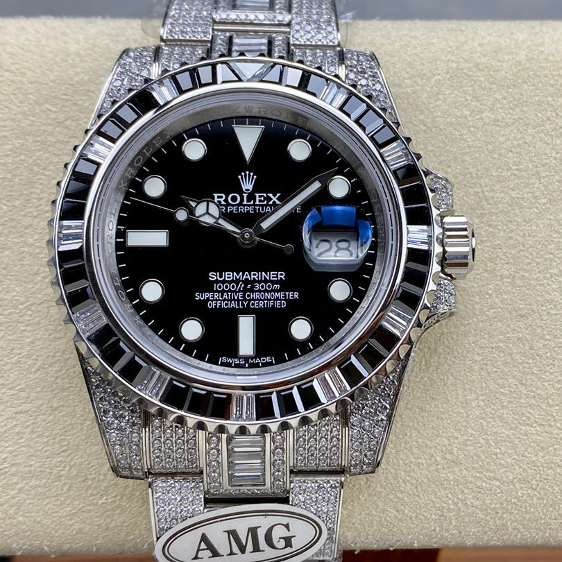 Rolex Submariner Date Black Dial Full Diamond