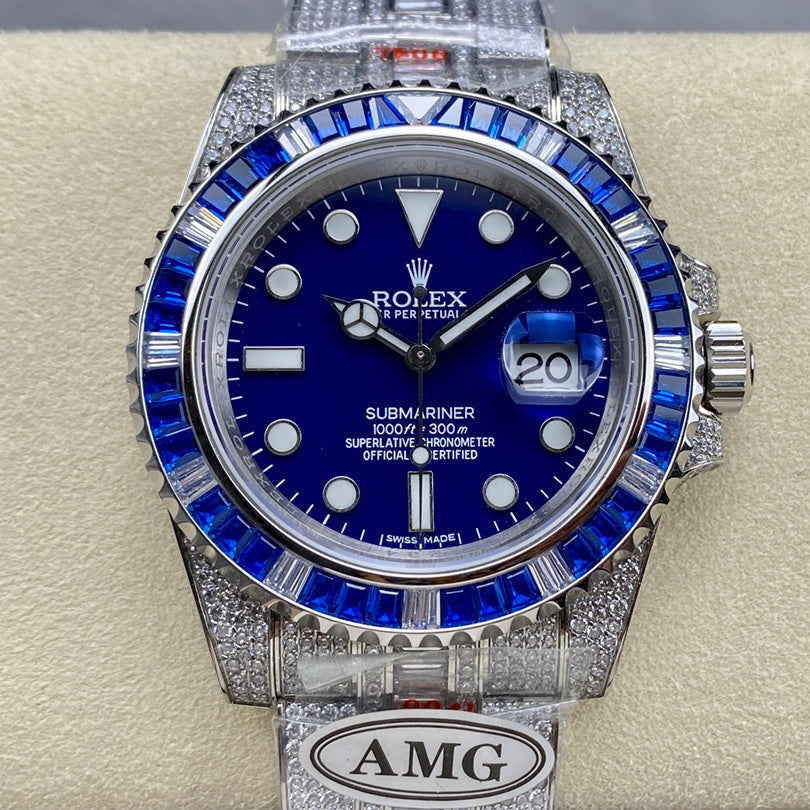 Rolex Submariner Date Blue Dial Full Diamond