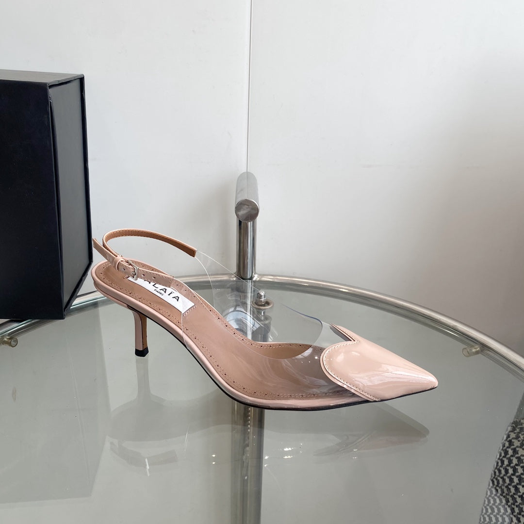 alaia slingbacks 60 optic pink heart lambskin