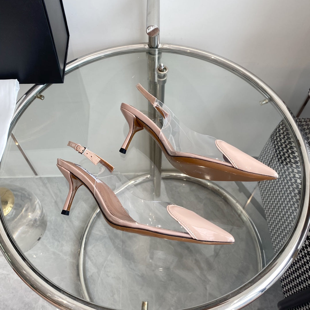 alaia slingbacks 60 optic pink heart lambskin