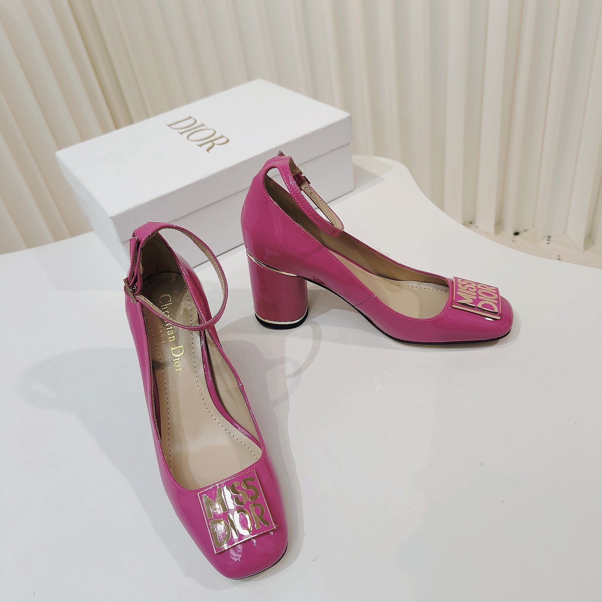 CD Miss Dior Pump 85mm In Deep Pink Cowhide 111337