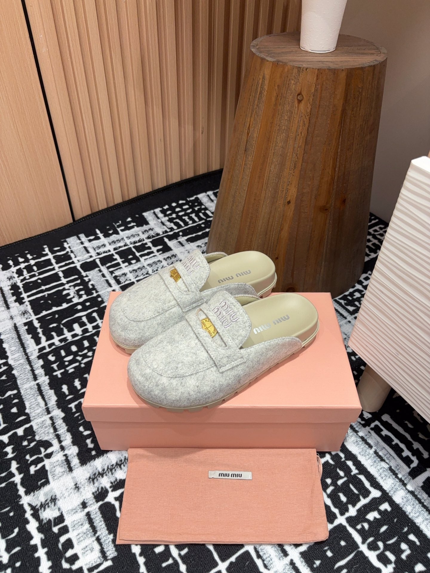 Miu Mule Grey Original Wool