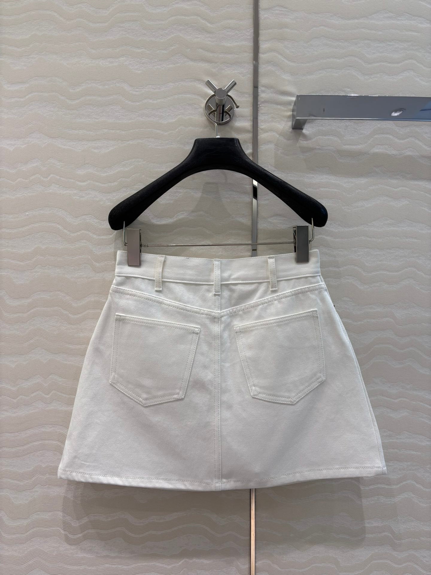 Celine 25 Embroidered Small Flower Skirt White  Cotton