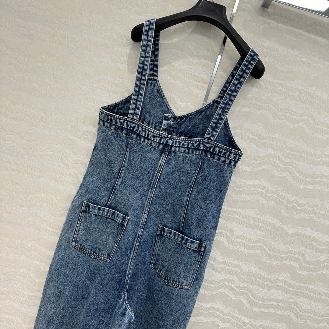 CC Denim Jumpsuit Blue Cotton