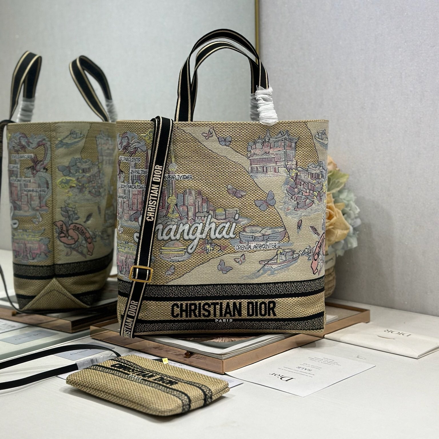 Dior 2026 City Postcard Resort Style Handbag "Shanghai Exclusive" Canvas 288600