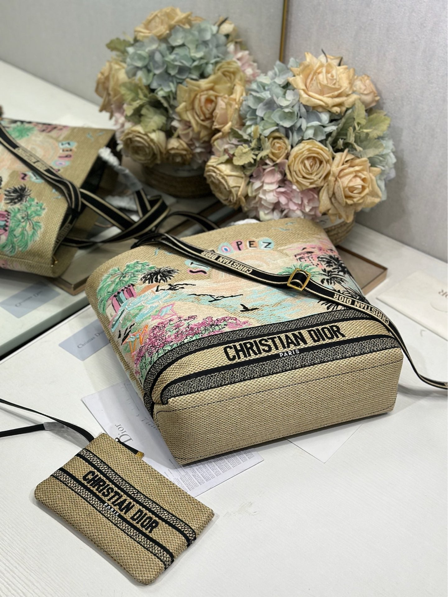 Dior 2026 City Postcard Resort Style Handbag "Saint-Tropez Limited Edition" Canvas 288606
