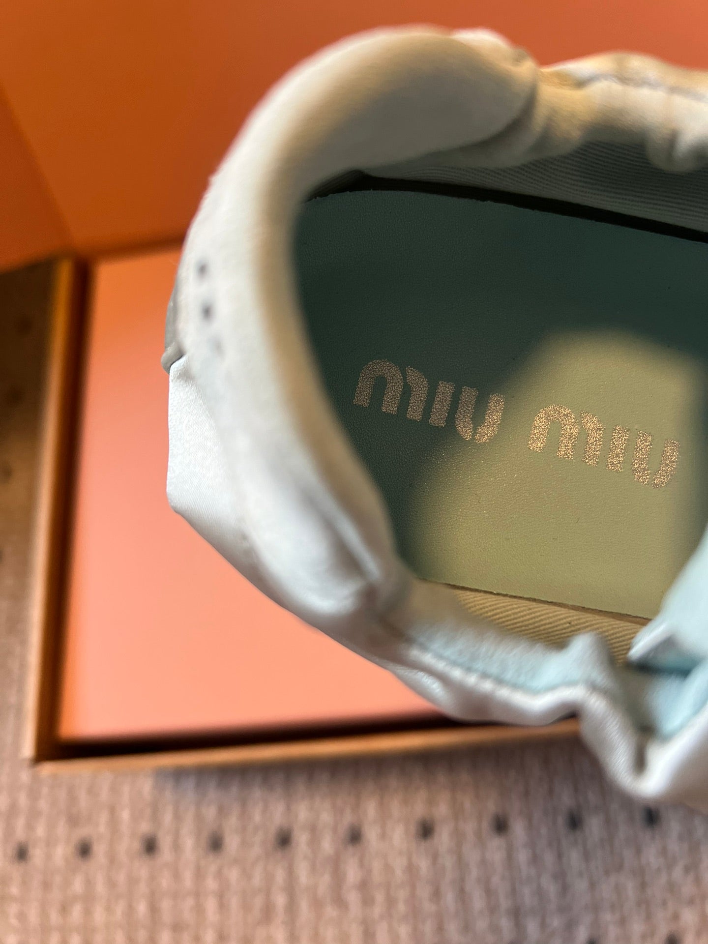 Miu Miu 2026 Plume Sneaker With Floral Charm Satin 621342