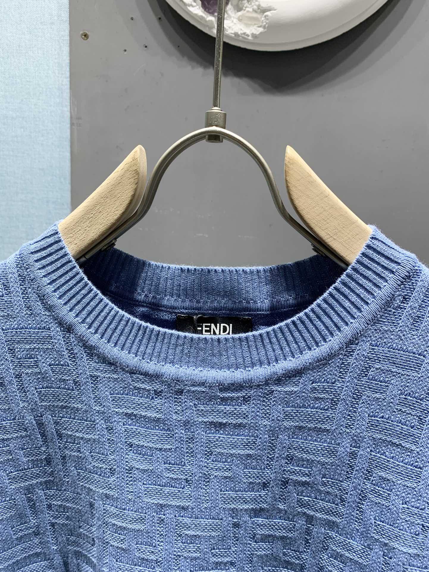 Fendi 2026 Men's Jacquard T-shirt Cotton Knit 801438