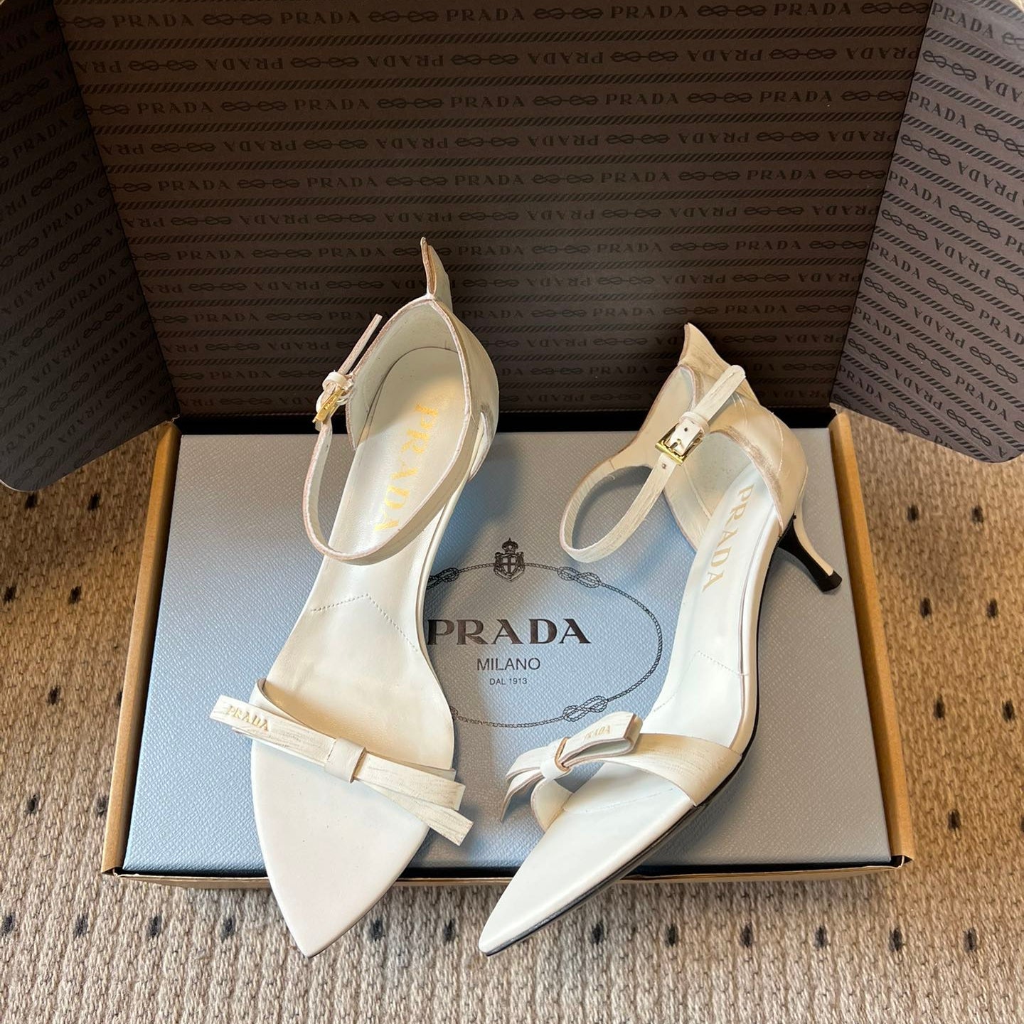 PRA 26S High-Heeled Sandals 60 White Cowhide 627447