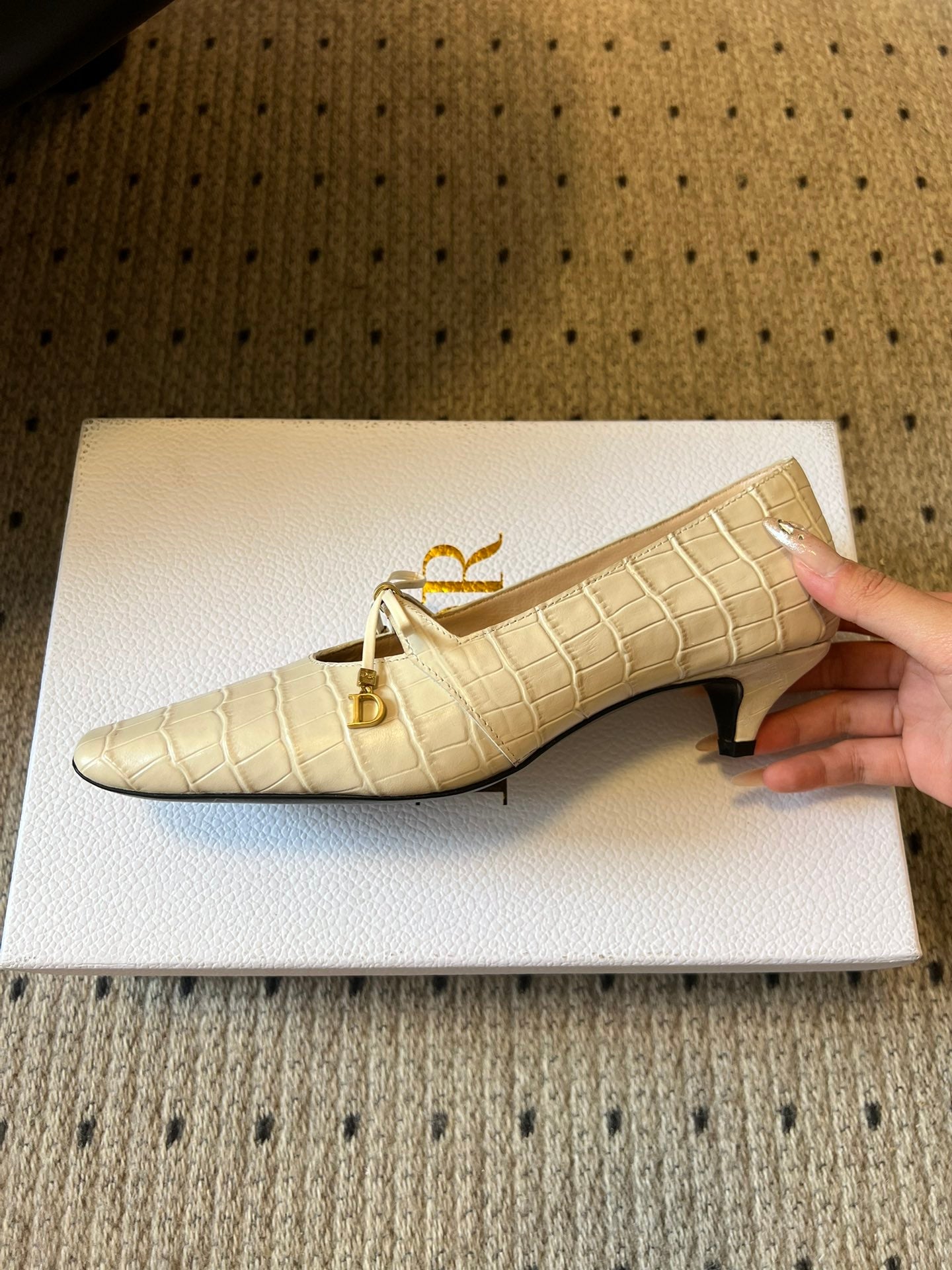 CD 26s Low Heel Pump 30 Beige Cowhide 651161