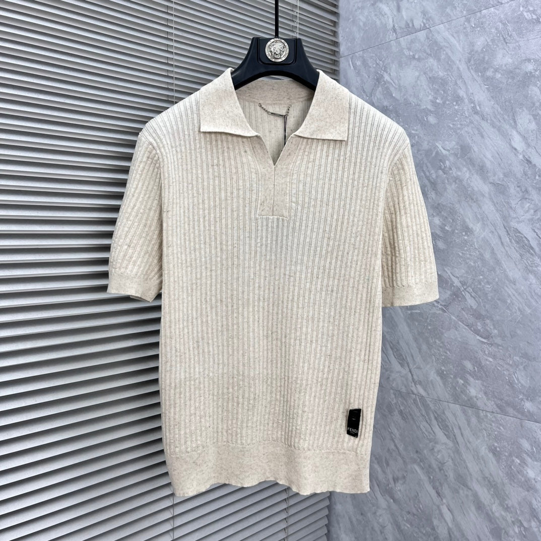 Fendi 2026 Men's Polo Knit Sweater Cotton Knit 826248