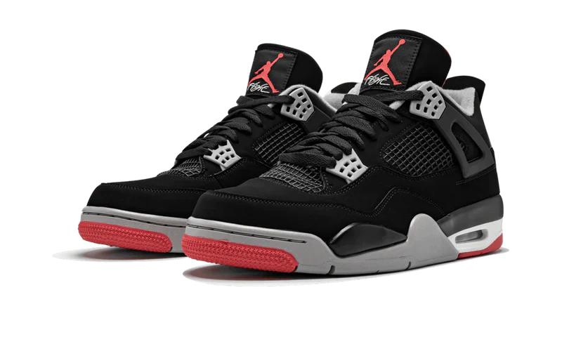 Nike Air Jordan 4 Black Gray Red Suede TPU