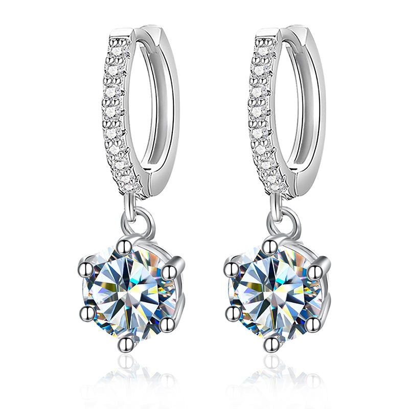 24C ROCK SUGAR DOUBLE C GOLD DIAMONDS EARRINGS #CAU3740