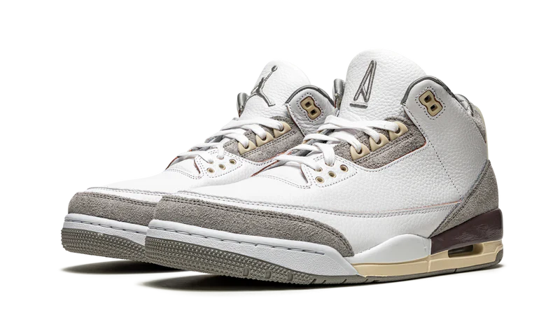 Nike Air Jordan 3 Retro White Gray Brown Suede Leather