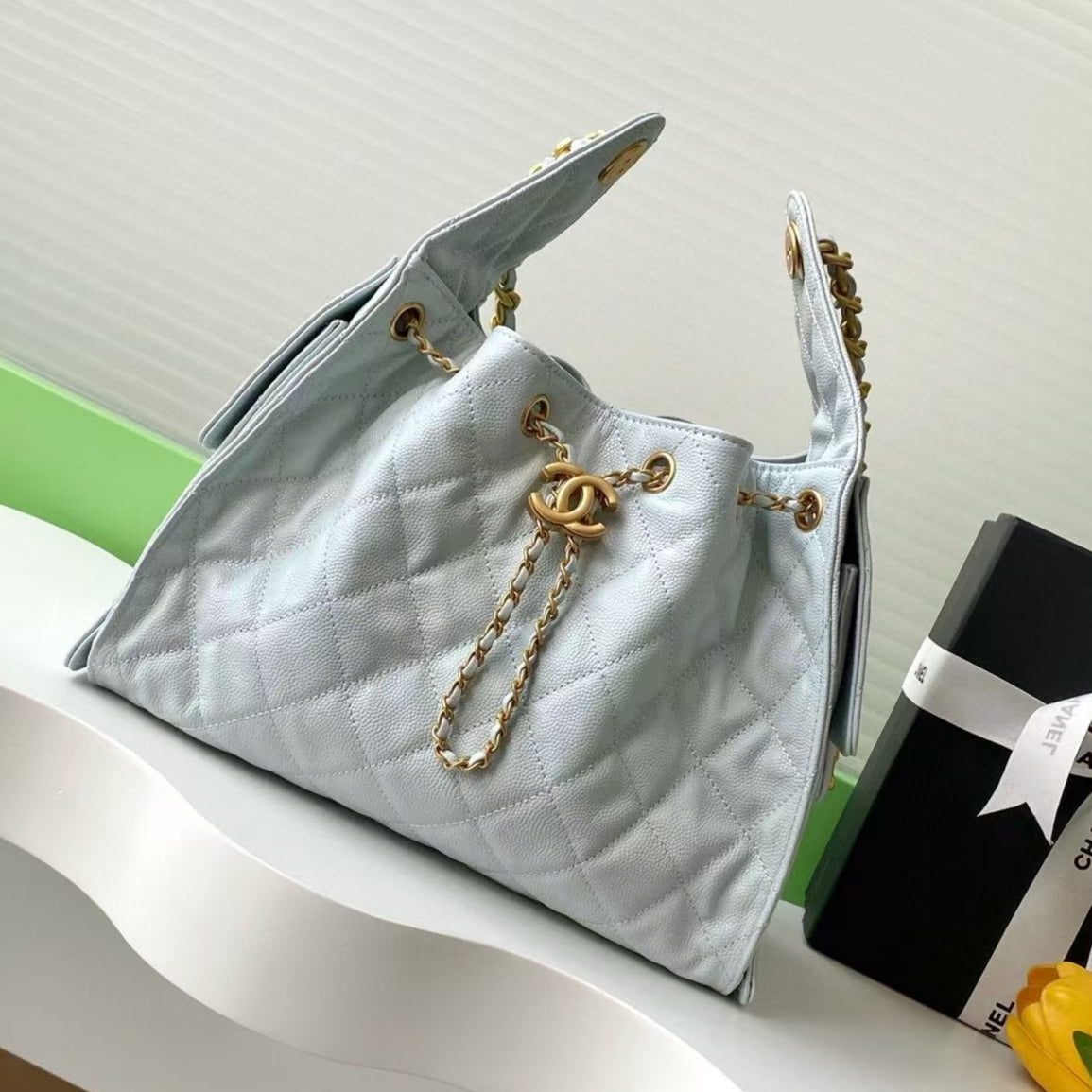 CC 25C Hobo Bag 30cm Grained Calfskin