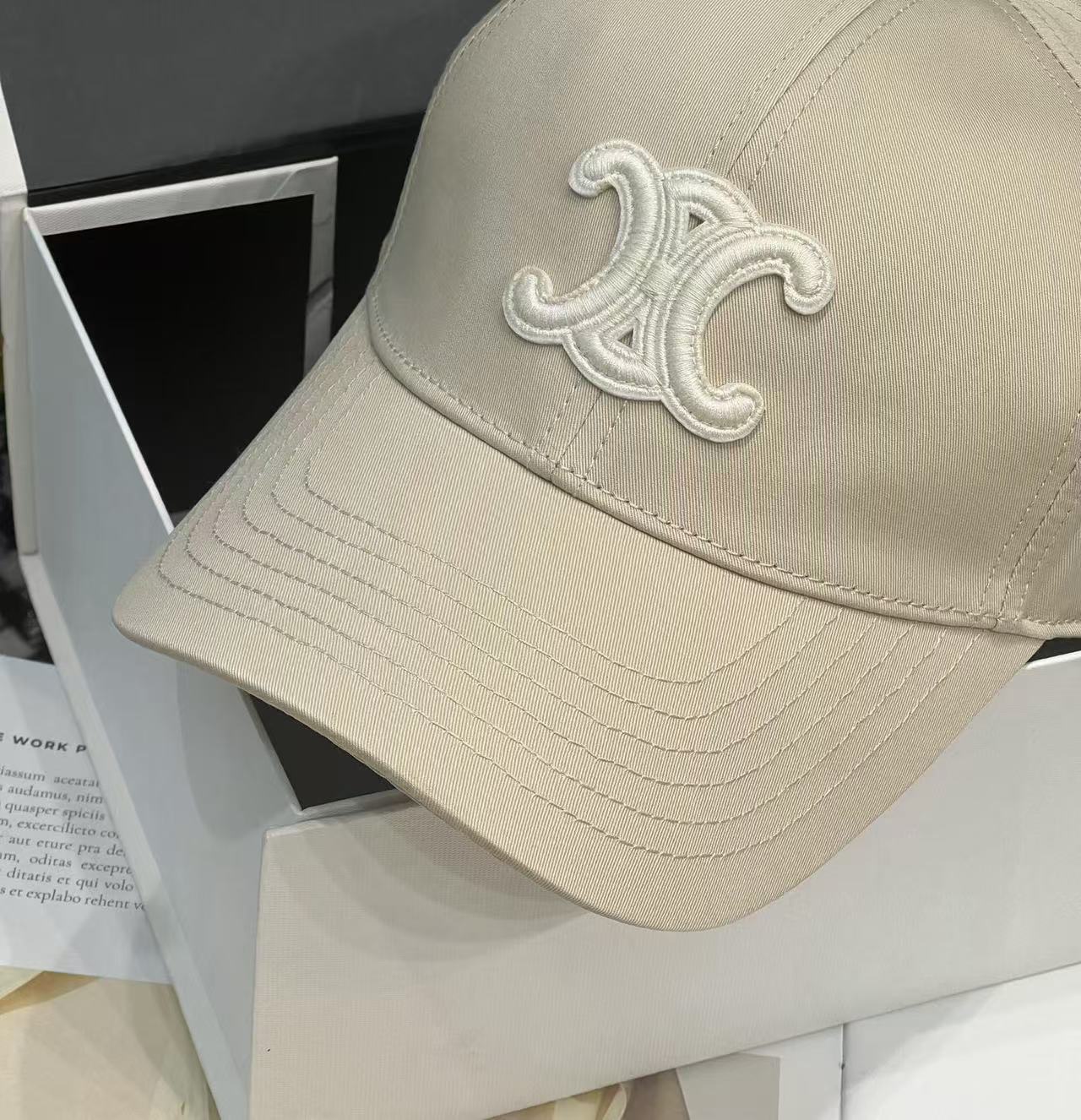 Celine Cap Beige Cotton