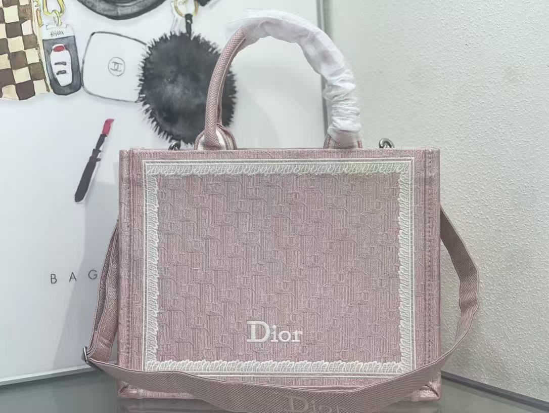 Dioramour Medium Dior Book Tote 36cm with Strap Canvas