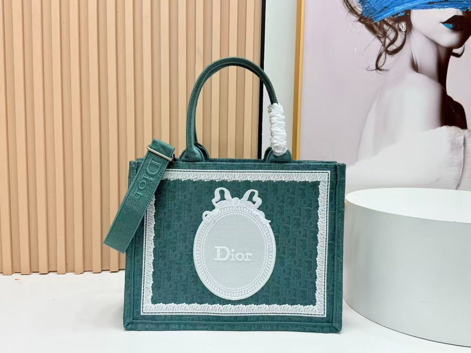 Dioramour Medium Dior Book Tote 36cm with Strap Canvas
