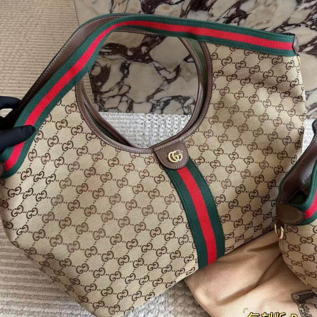 Gucci Giglio Large Tote Bag 60cm Beige Canvas